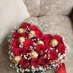 Box Élégance : Roses Rouges & Chocolats